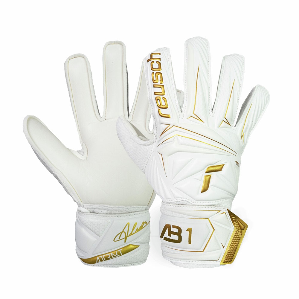 Reusch Attrakt AB1 Solid Keeperhansker Barn Hvit/Gull