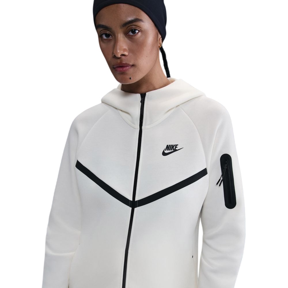Nike Sportswear Tech Fleece Full-Zip Windrunner Hettegenser Dame Hvit/Sort