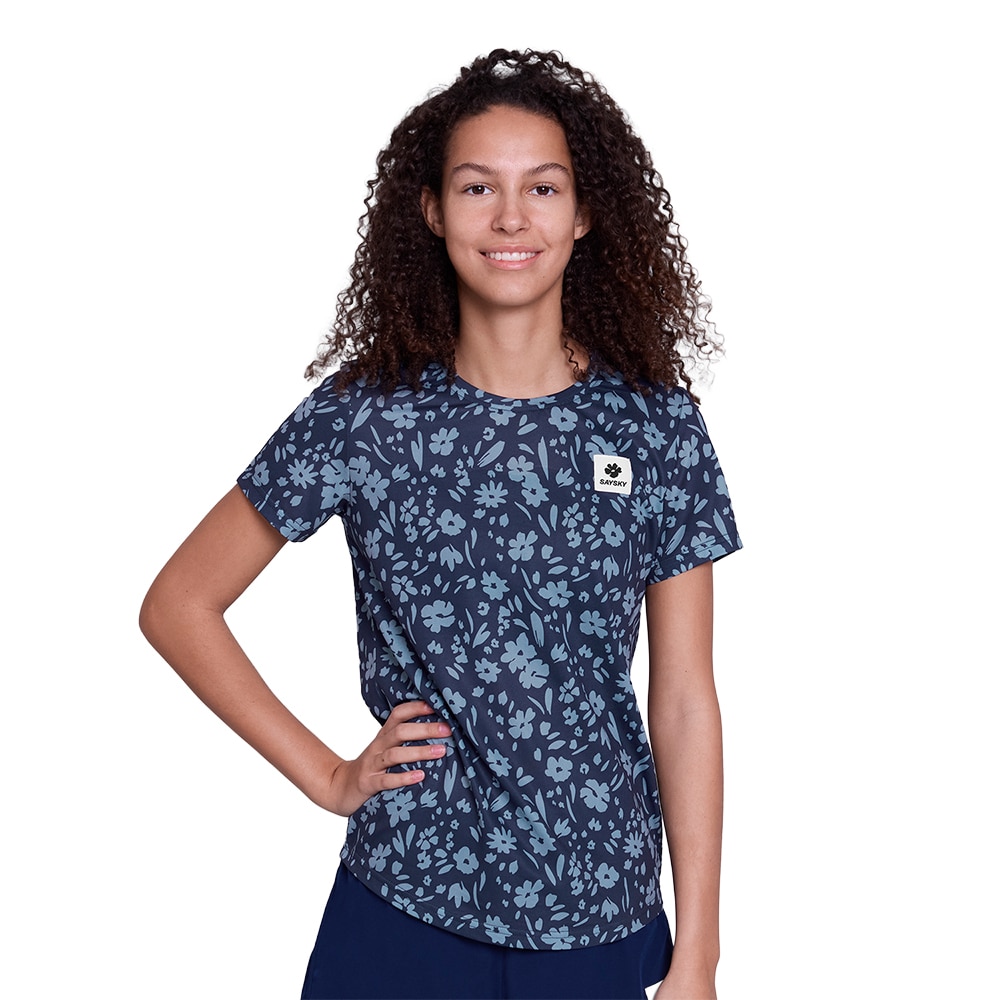 SAYSKY Flower Combat Kortermet T-skjorte Dame Blå