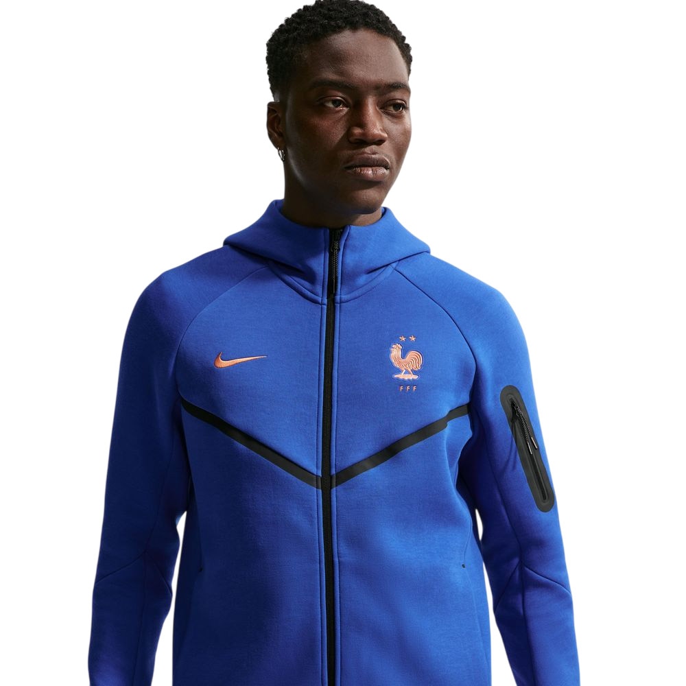 Nike Sportswear Franrkike VM 2026 Tech Fleece Full-Zip Hettegenser Blå