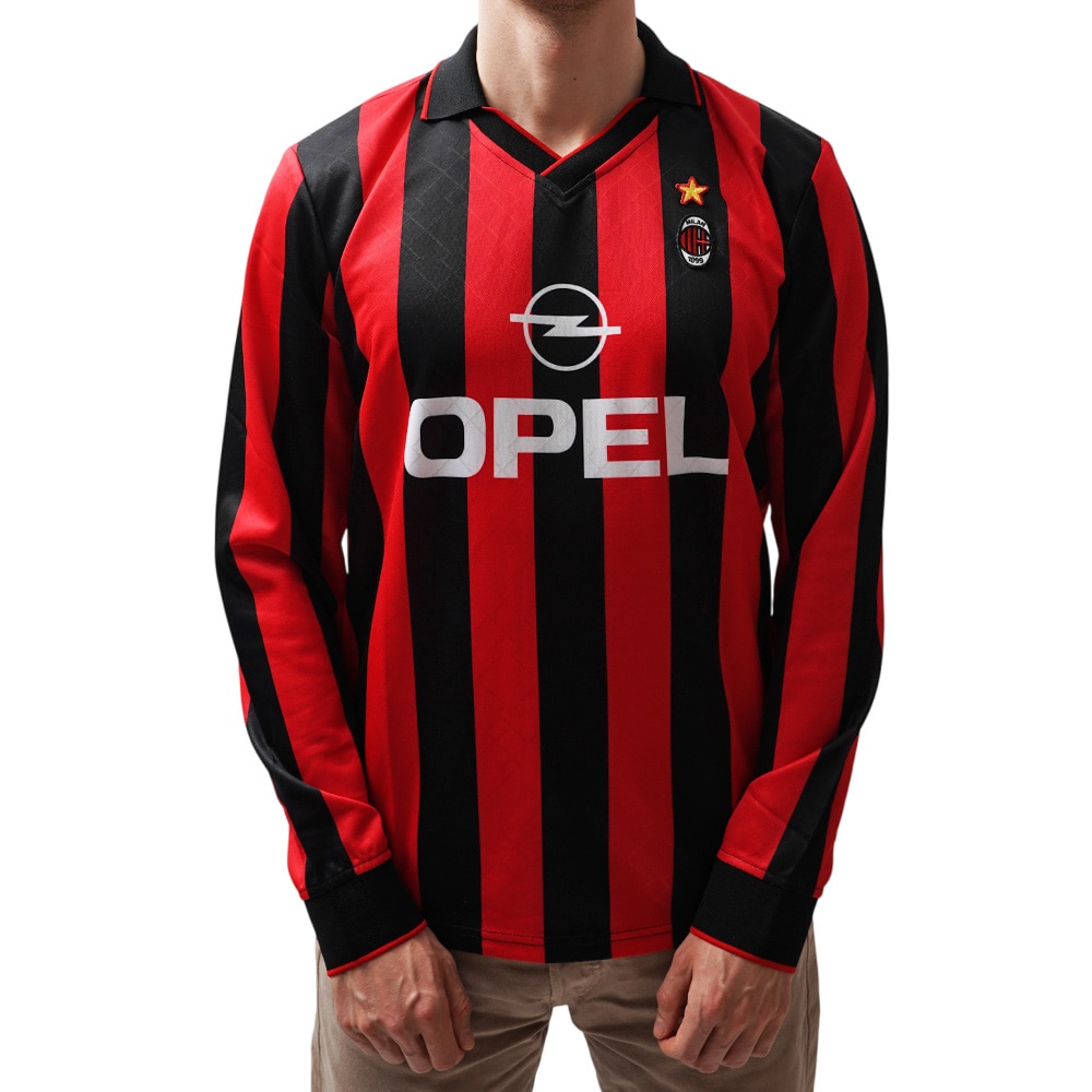 Official Product AC Milan 1996 Retro Langermet Fotballdrakt Hjemme