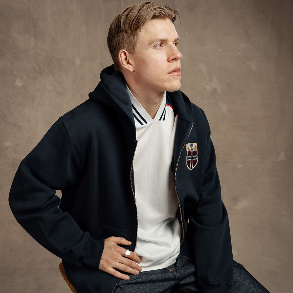 Fanhaus NFF Norge VM 2026 Crest Zip Hettegenser Marine