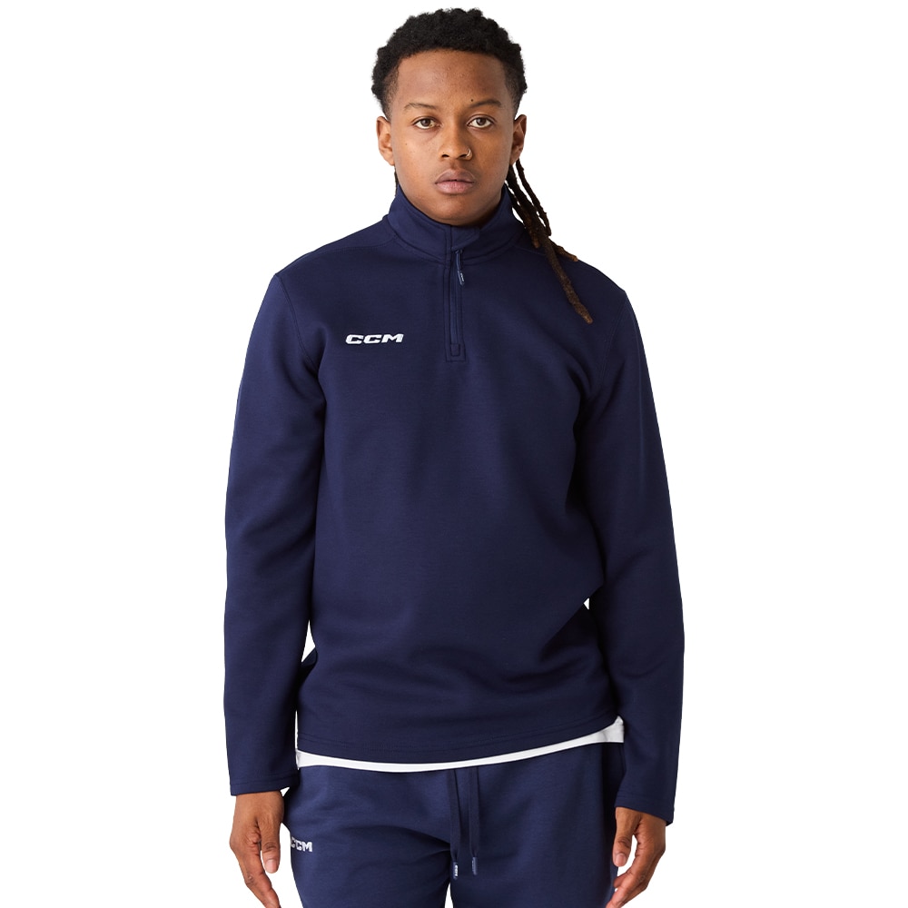 Ccm Team Locker Room 1/4 Zip Genser Marine