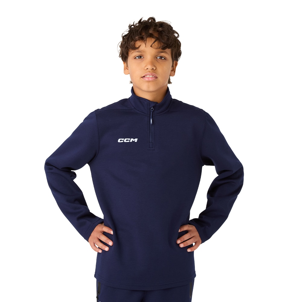 Ccm Team Locker Room 1/4 Zip Barn Genser Marine