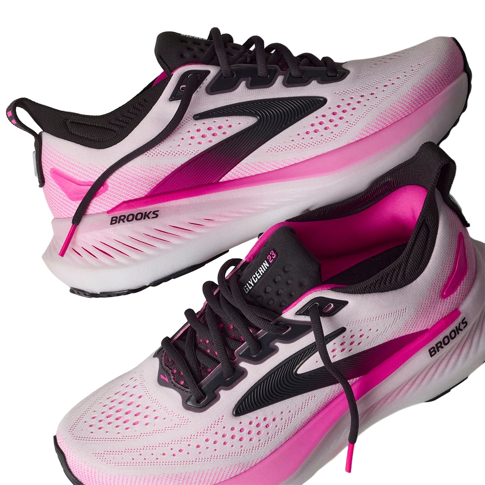 Brooks Glycerin 23 Løpesko Dame Hvit/Rosa
