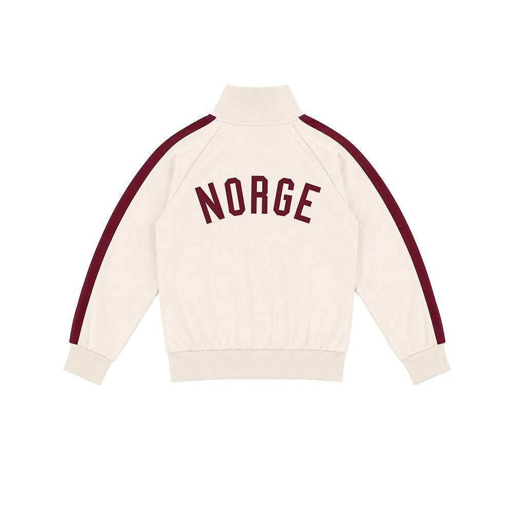 Fanhaus NFF Norge VM 2026 Retro Script Track Jakke Beige/Burgunder