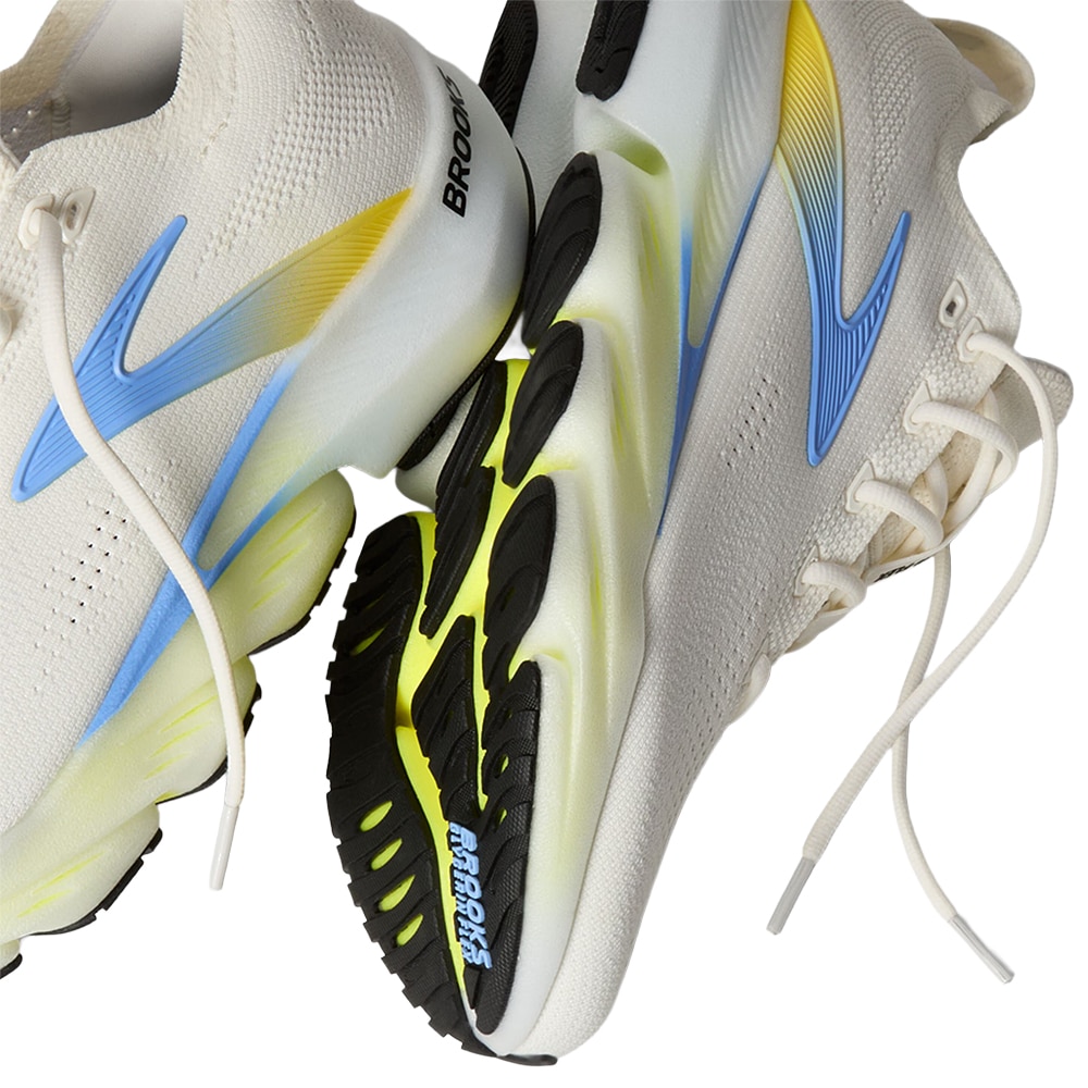 Brooks Glycerin Flex Løpesko Herre Hvit/Blå/Gul