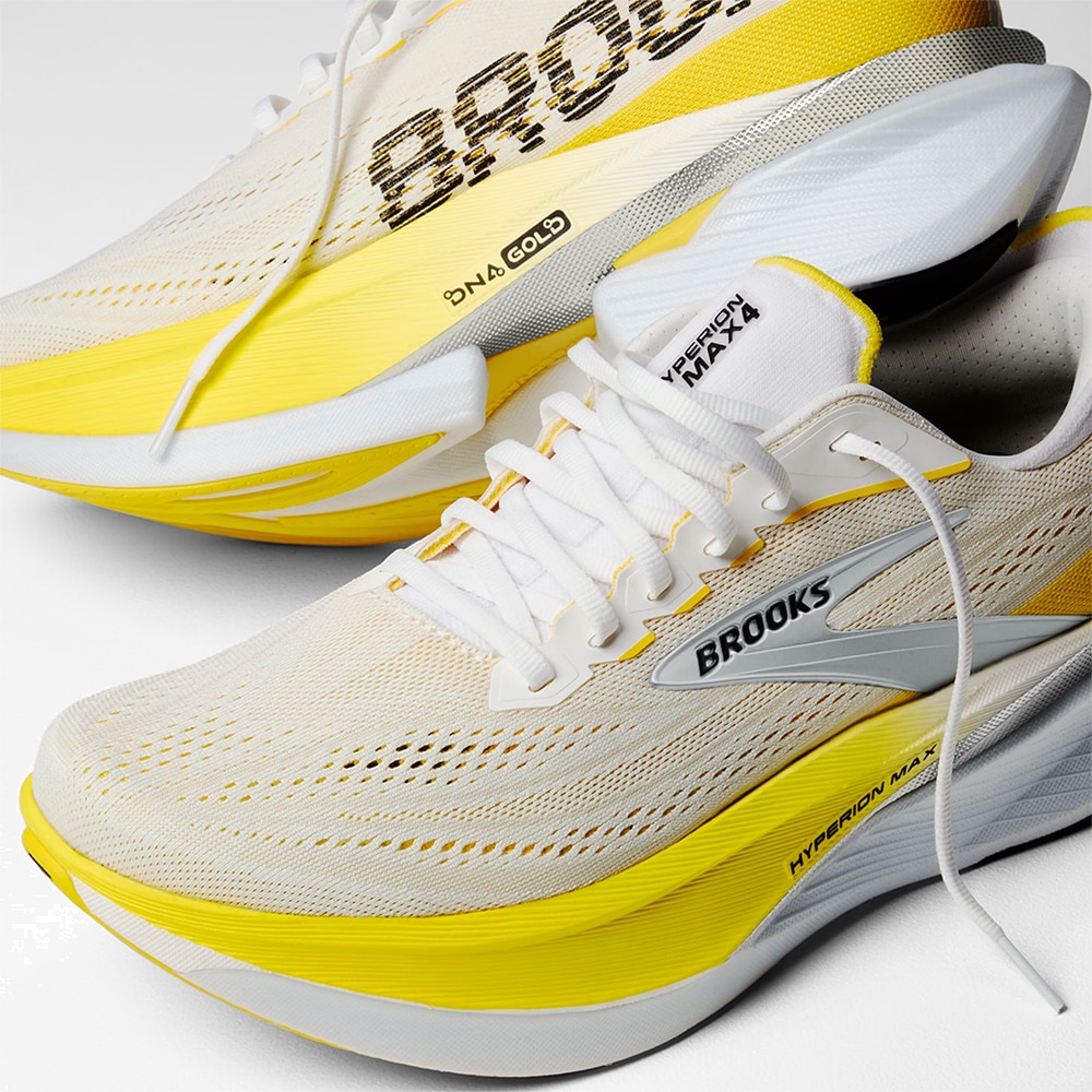 Brooks Hyperion Max 4 Løpesko Dame Hvit/Gul