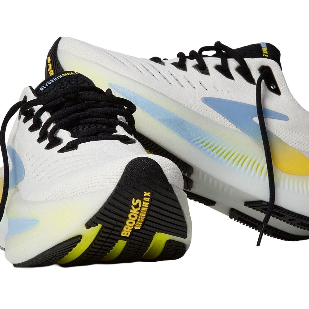 Brooks Glycerin Max 2 Løpesko Herre Hvit/Blå/Gul