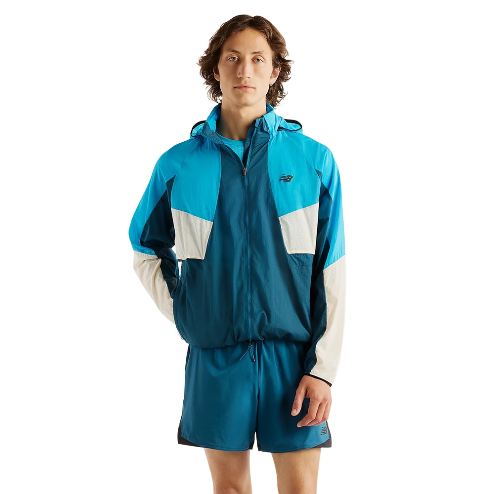 New Balance RC Løpejakke Herre Blå/Hvit