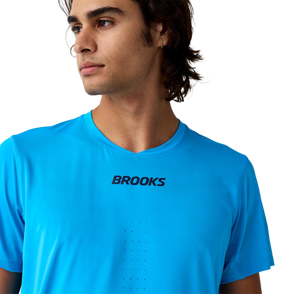 Brooks Dash Cooling Short Sleeve T-skjorte Herre Blå