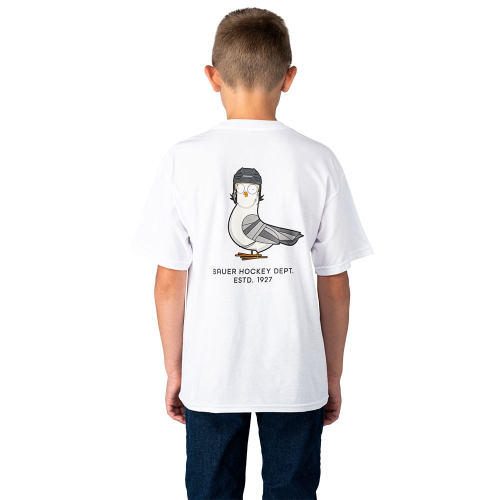 Bauer Pigeon Graphic Barn T-skjorte Hvit