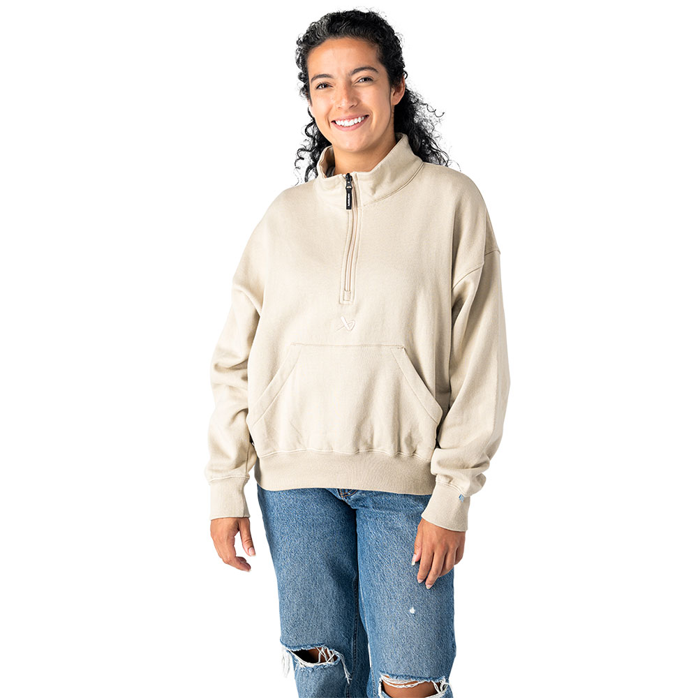 Bauer 1/4 Zip Dame Genser Beige