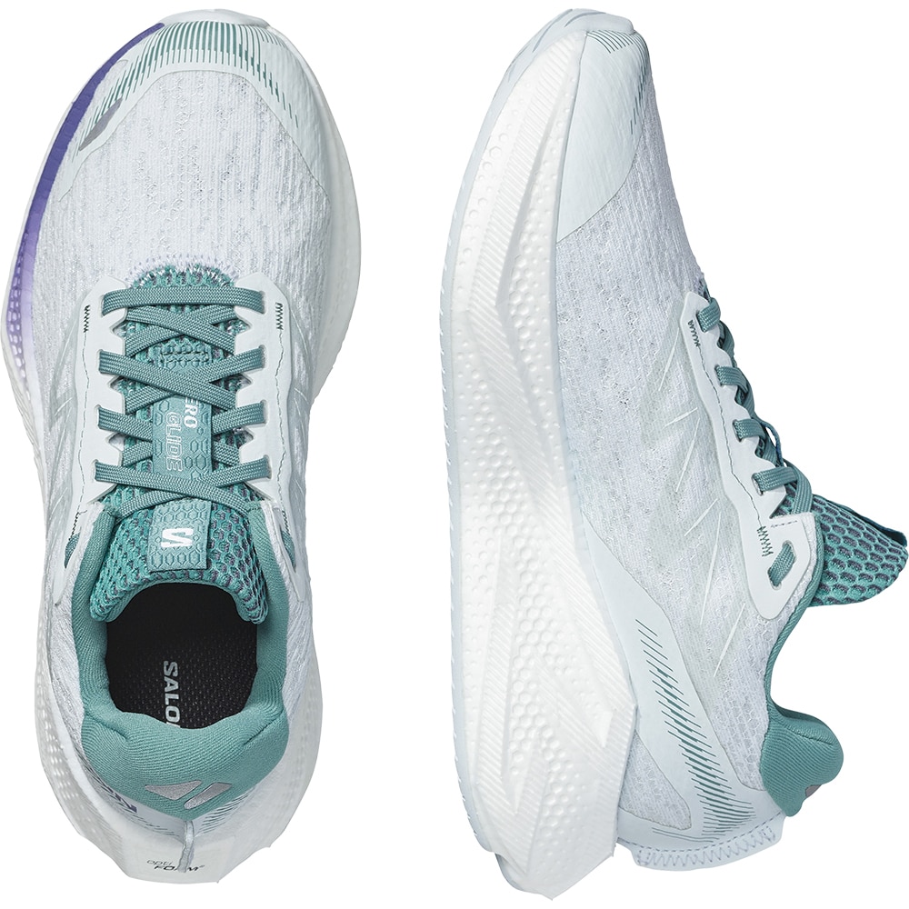 Salomon Aero Glide 4 Løpesko Dame Hvit/Blå