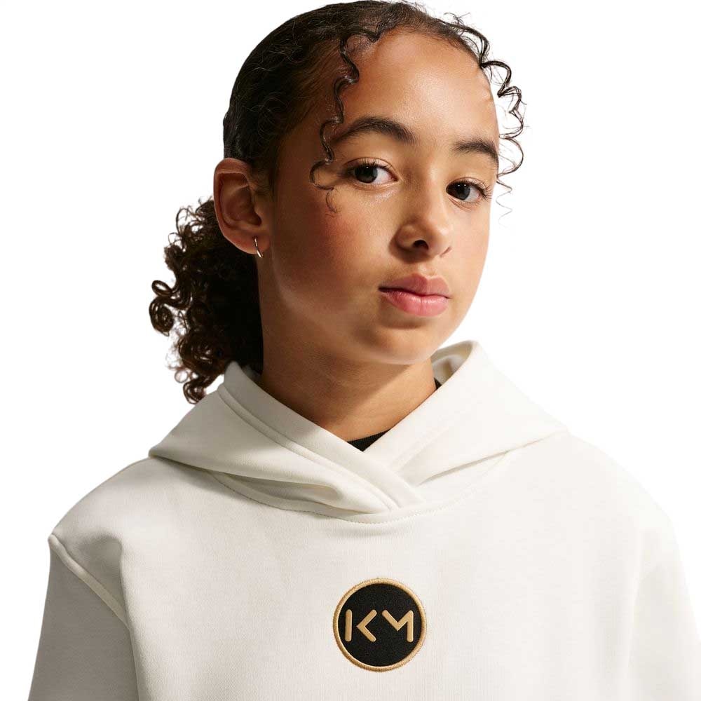 Nike Mbappé Club Fleece Hettegenser Barn Beige/Gull