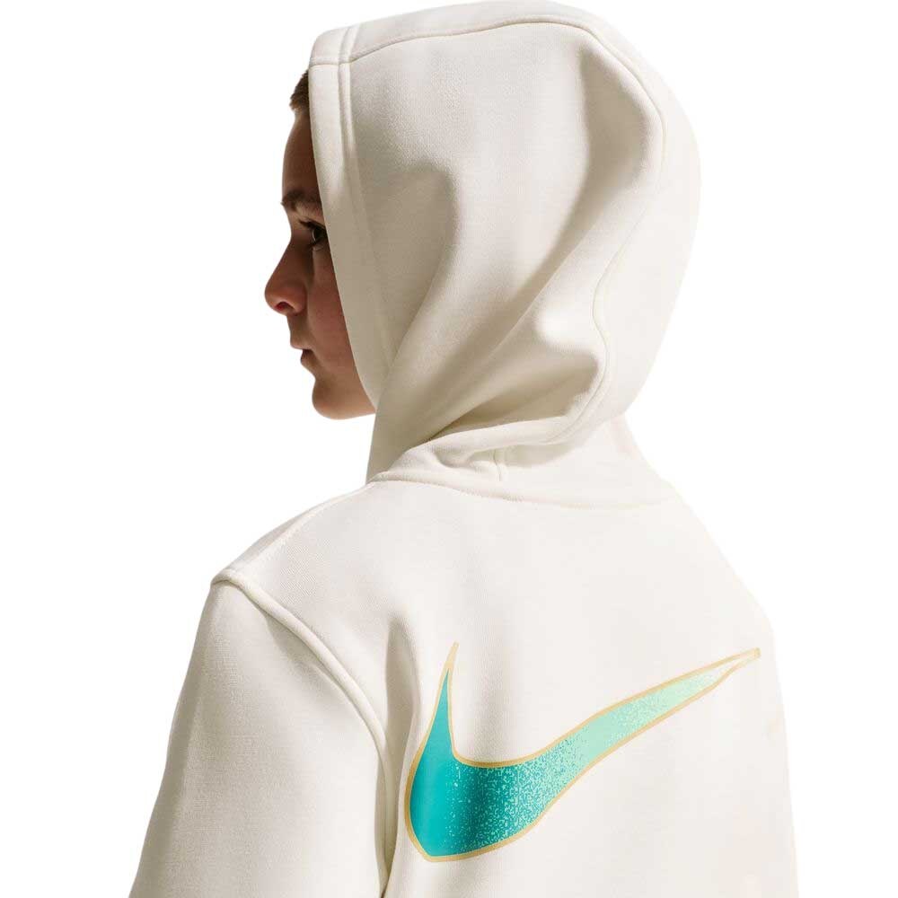 Nike Mbappé Club Fleece Hettegenser Barn Beige/Gull