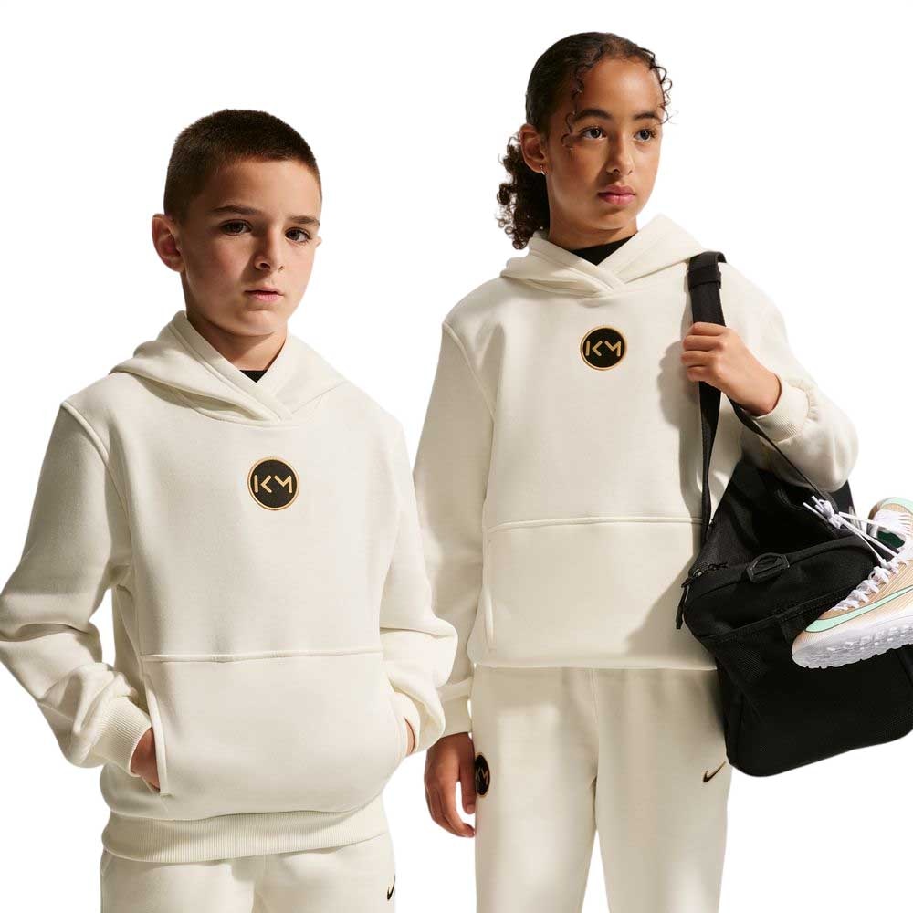 Nike Mbappé Club Fleece Hettegenser Barn Beige/Gull