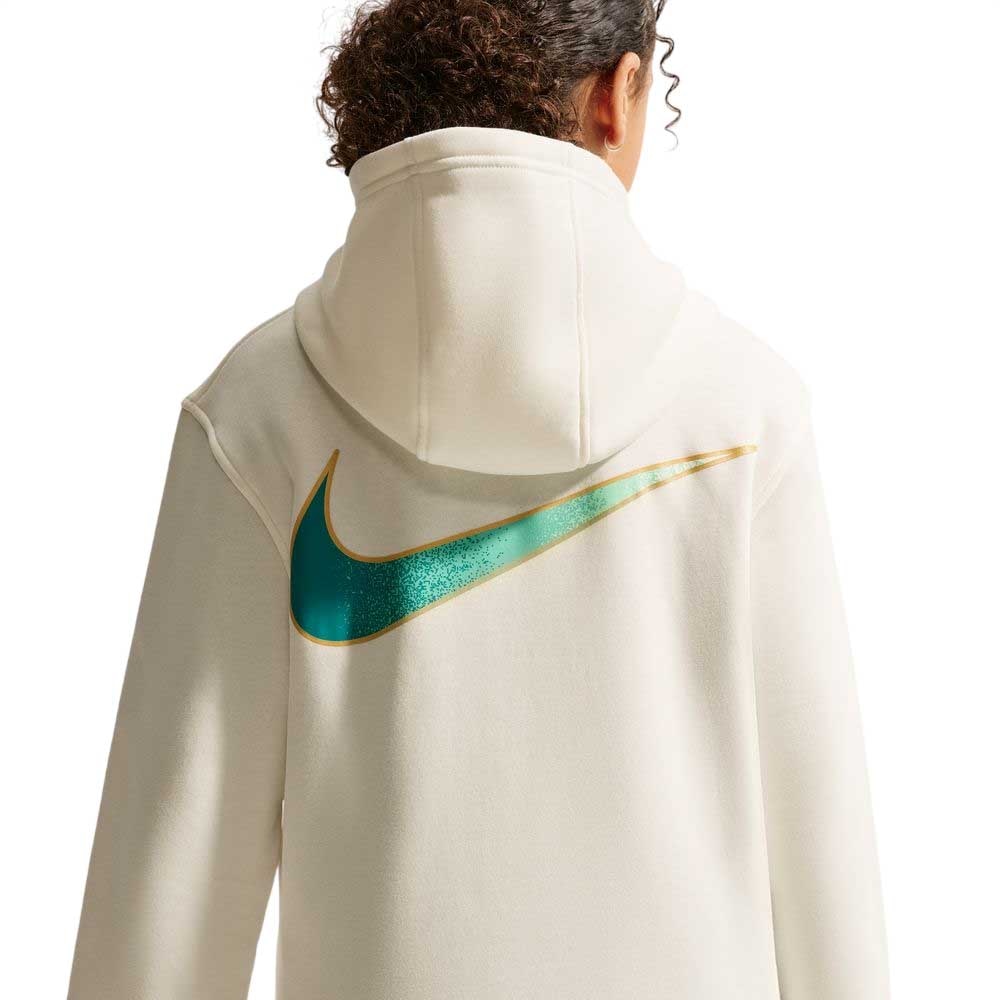 Nike Mbappé Club Fleece Hettegenser Barn Beige/Gull