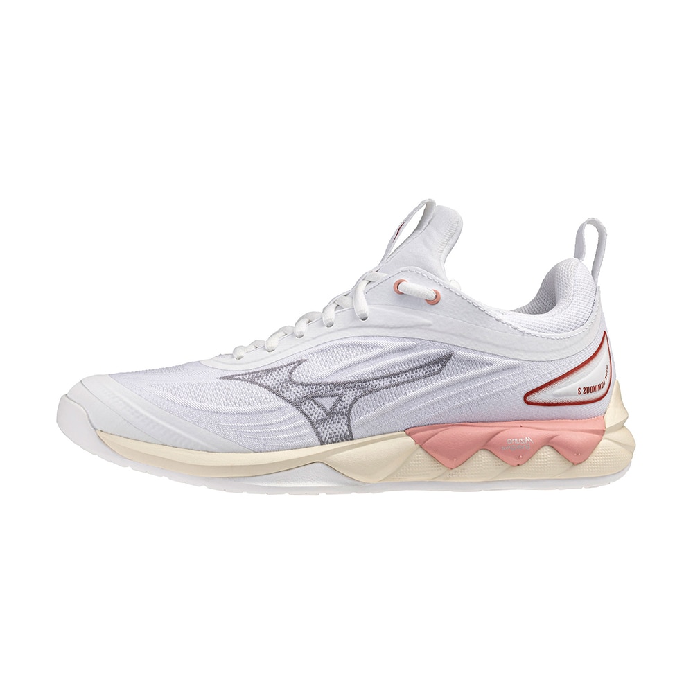Mizuno Wave Luminous 3 Håndballsko Dame Hvit/Beige/Rød