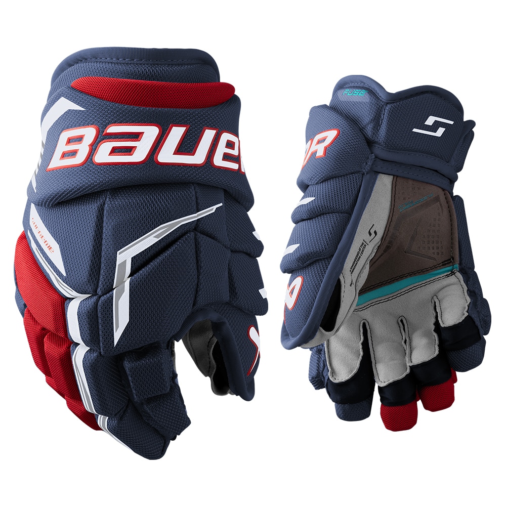 Bauer Supreme Fuse Junior Hockeyhanske Marine/Rød/Hvit