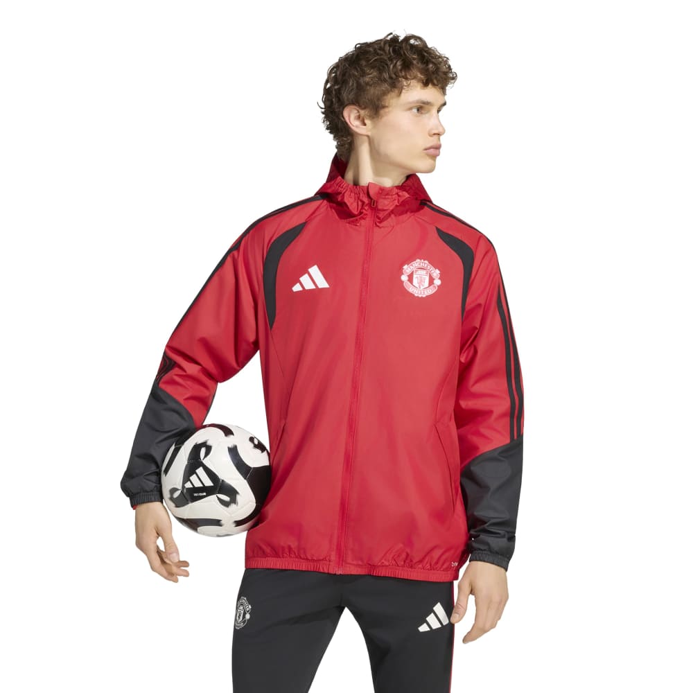 Adidas Manchester United Tiro Allværsjakke 26/27 Rød/Sort