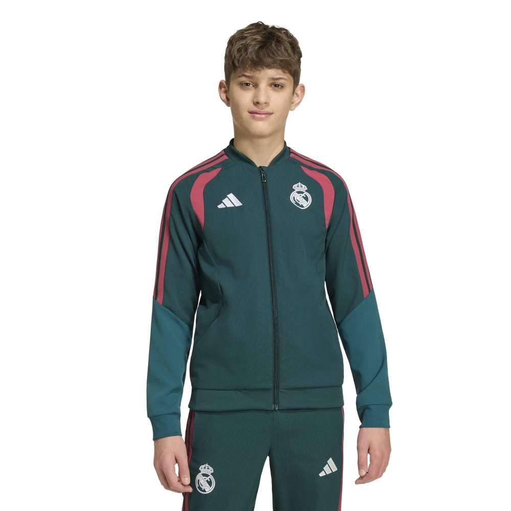 Adidas Real Madrid Tiro Presentation Fotballjakke 26/27 Barn Grønn/Rosa