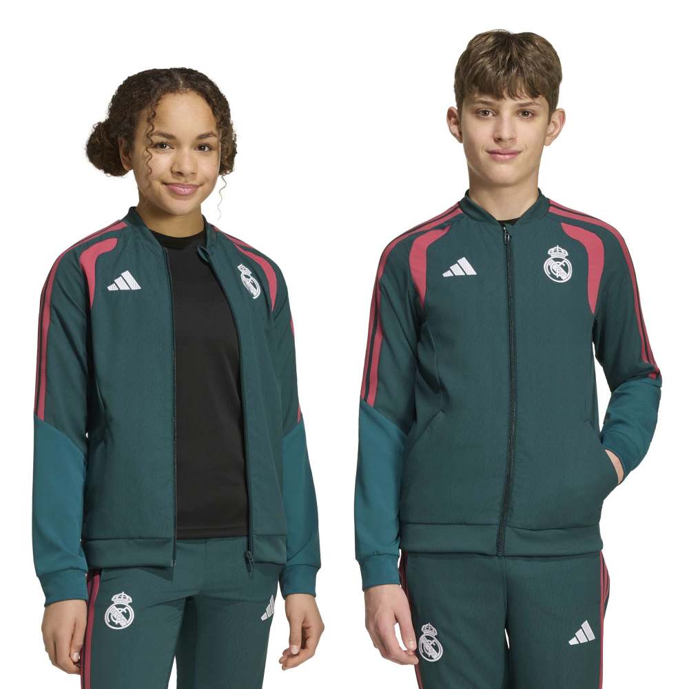 Adidas Real Madrid Tiro Presentation Fotballjakke 26/27 Barn Grønn/Rosa