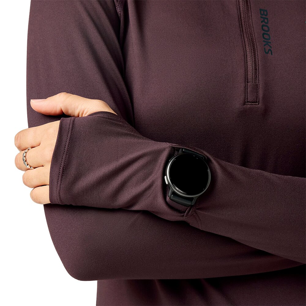 Brooks Dash 1/2 Zip 3.0 Langermet Trøye Dame Mørk Burgunder