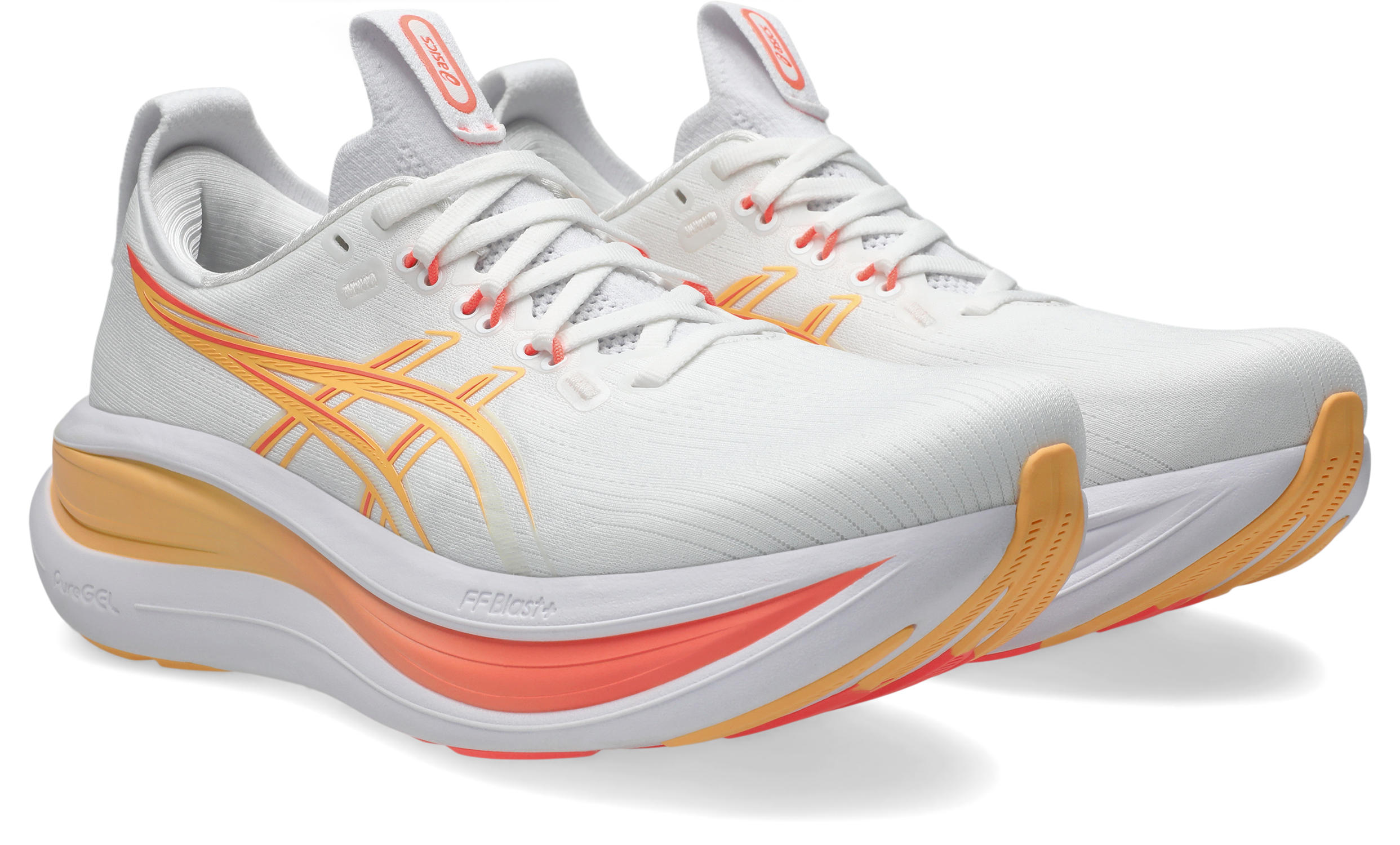 ASICS Gel-Nimbus 28 Løpesko Dame Hvit/Oransje