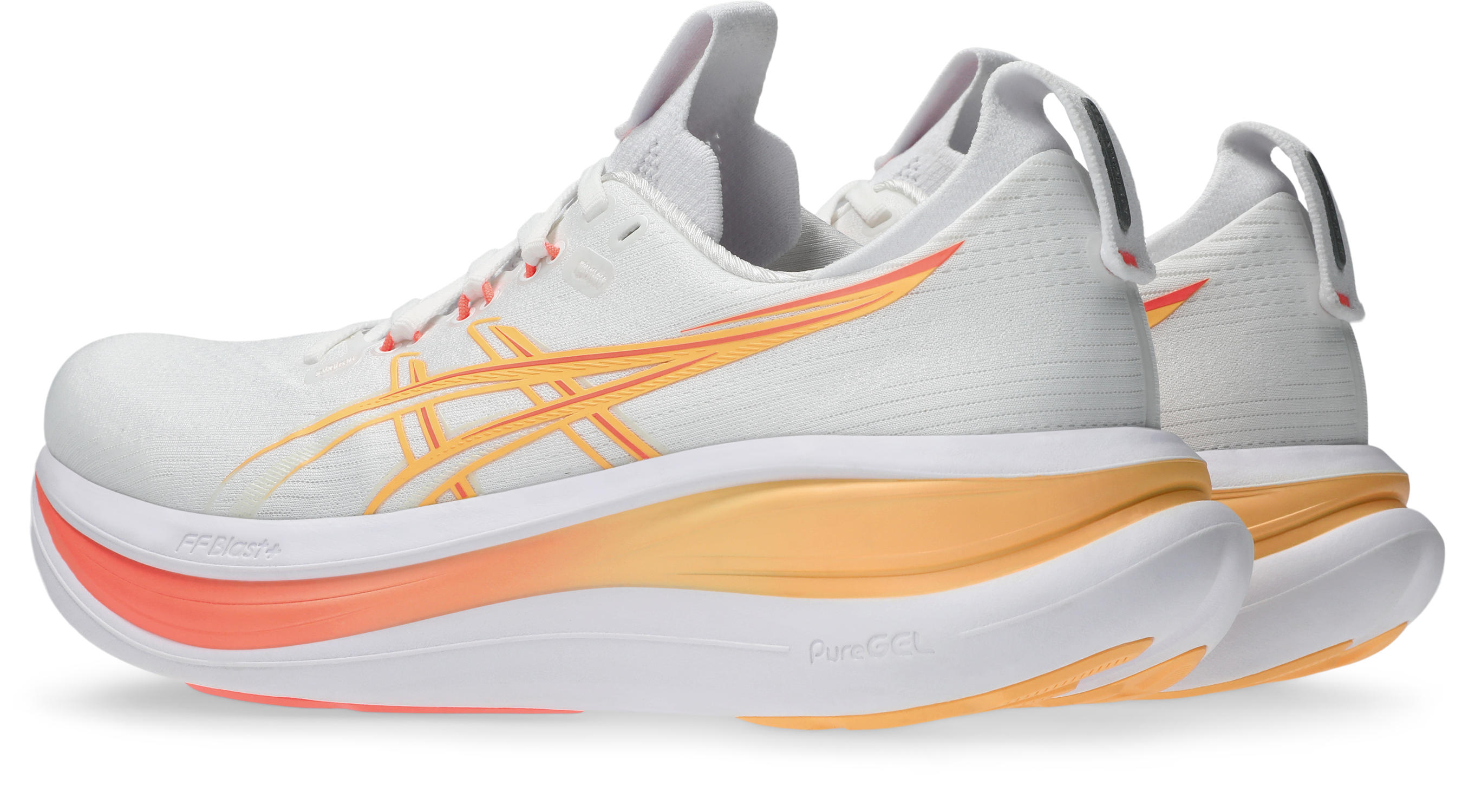 ASICS Gel-Nimbus 28 Løpesko Dame Hvit/Oransje