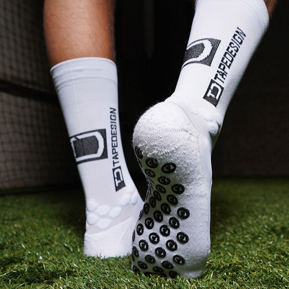TAPEDESIGN Active Pro Grip Fotballstrømper Hvit