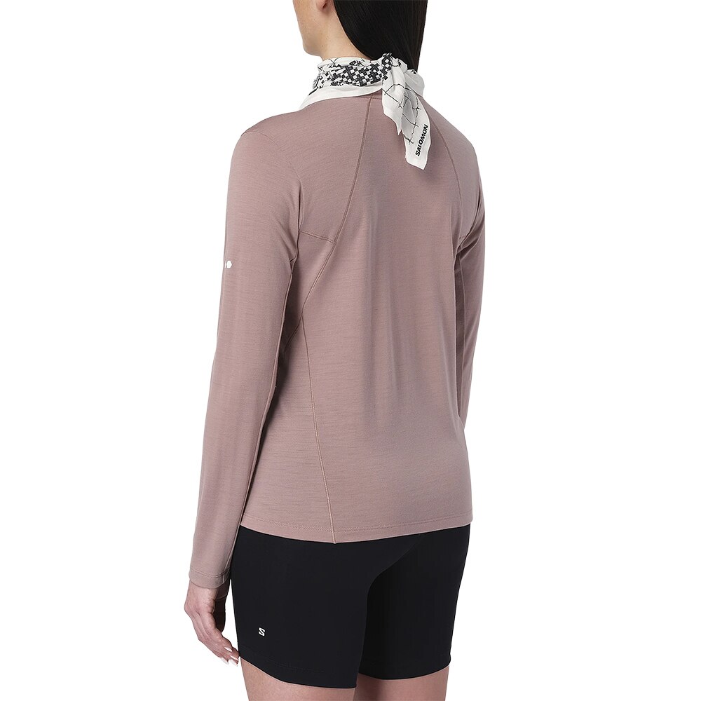 Salomon Sense Merino Langermet Trøye Dame Rosa