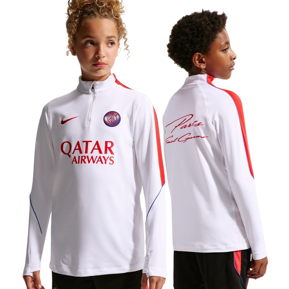 Nike PSG Dri-FIT Strike Treningsgenser 26/27 Barn Hvit/Rød