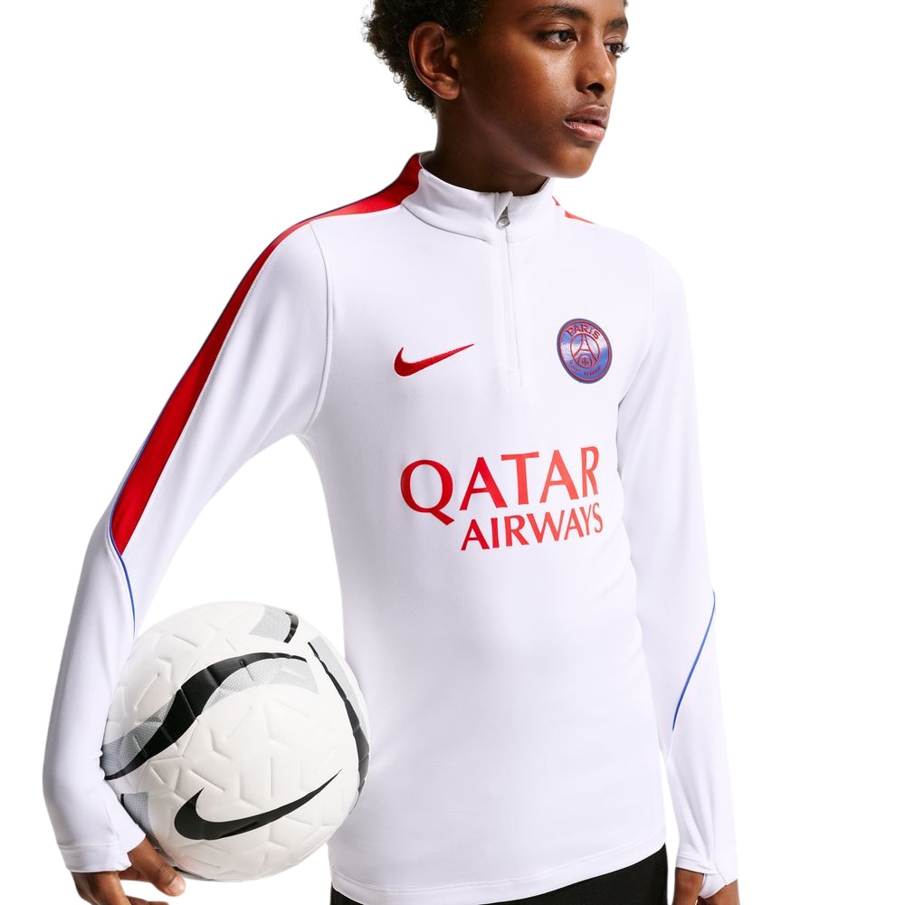 Nike PSG Dri-FIT Strike Treningsgenser 26/27 Barn Hvit/Rød
