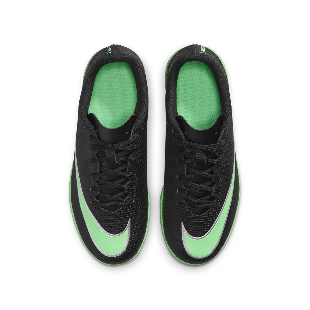 Nike Mercurial Vapor 17 Club IC Innendørs Fotballsko Barn Shadow Sort/Grønn