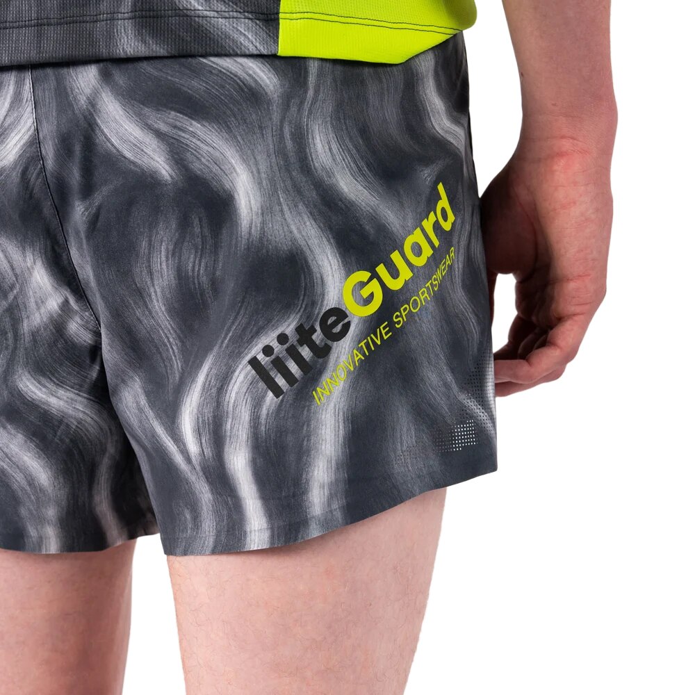 Liiteguard Race Split Løpeshorts Herre Grå/Gul