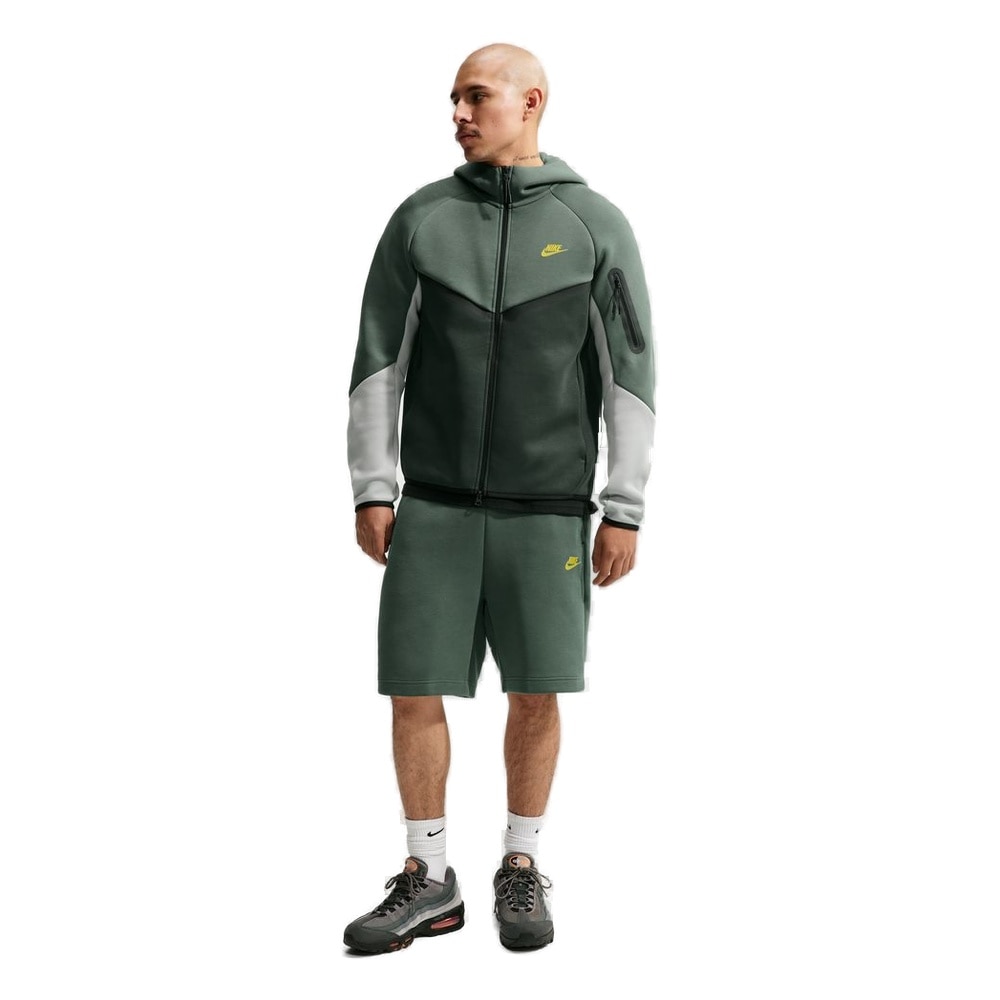 Nike Sportswear Tech Fleece Full-Zip Windrunner Hettegenser Grønn/Grå