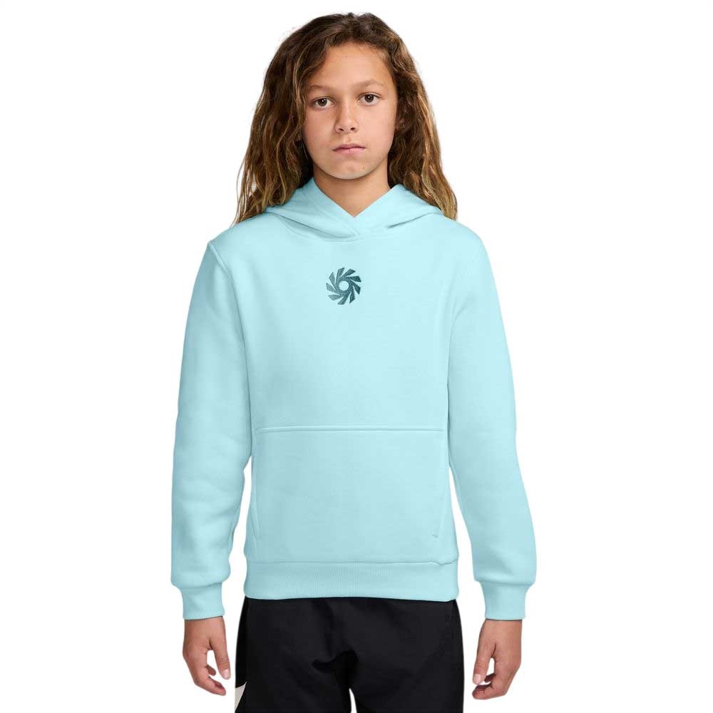 Nike Haaland Club Fleece Hettegenser Barn Lyseblå