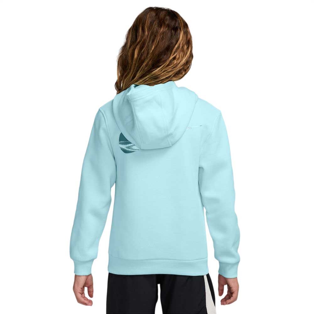 Nike Haaland Club Fleece Hettegenser Barn Lyseblå