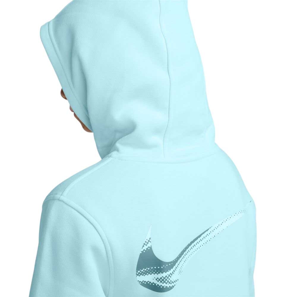 Nike Haaland Club Fleece Hettegenser Barn Lyseblå
