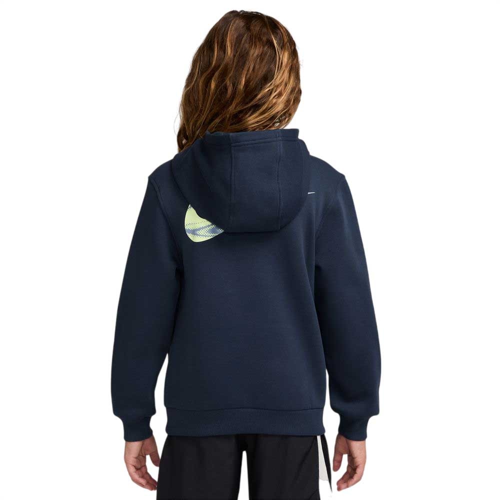Nike Haaland Club Fleece Hettegenser Barn Marine/Volt