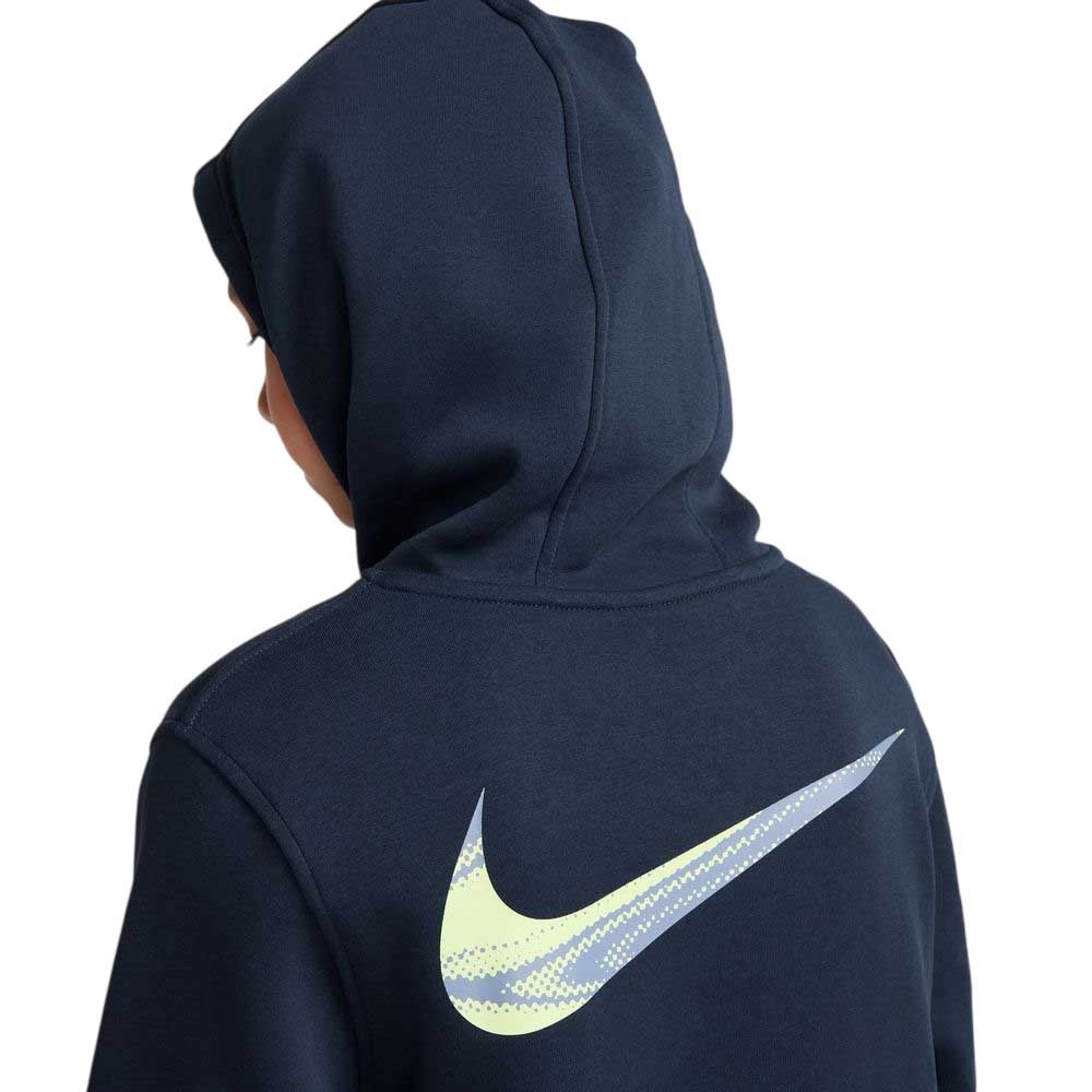 Nike Haaland Club Fleece Hettegenser Barn Marine/Volt