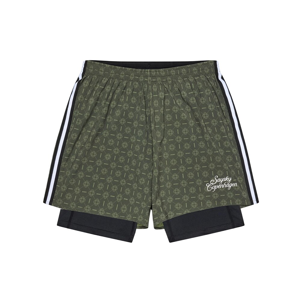Saysky Couture Pace 2 in 1 Løpeshorts Herre Grønn
