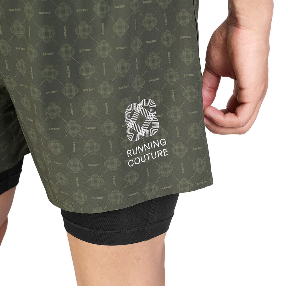 Saysky Couture Pace 2 in 1 Løpeshorts Herre Grønn