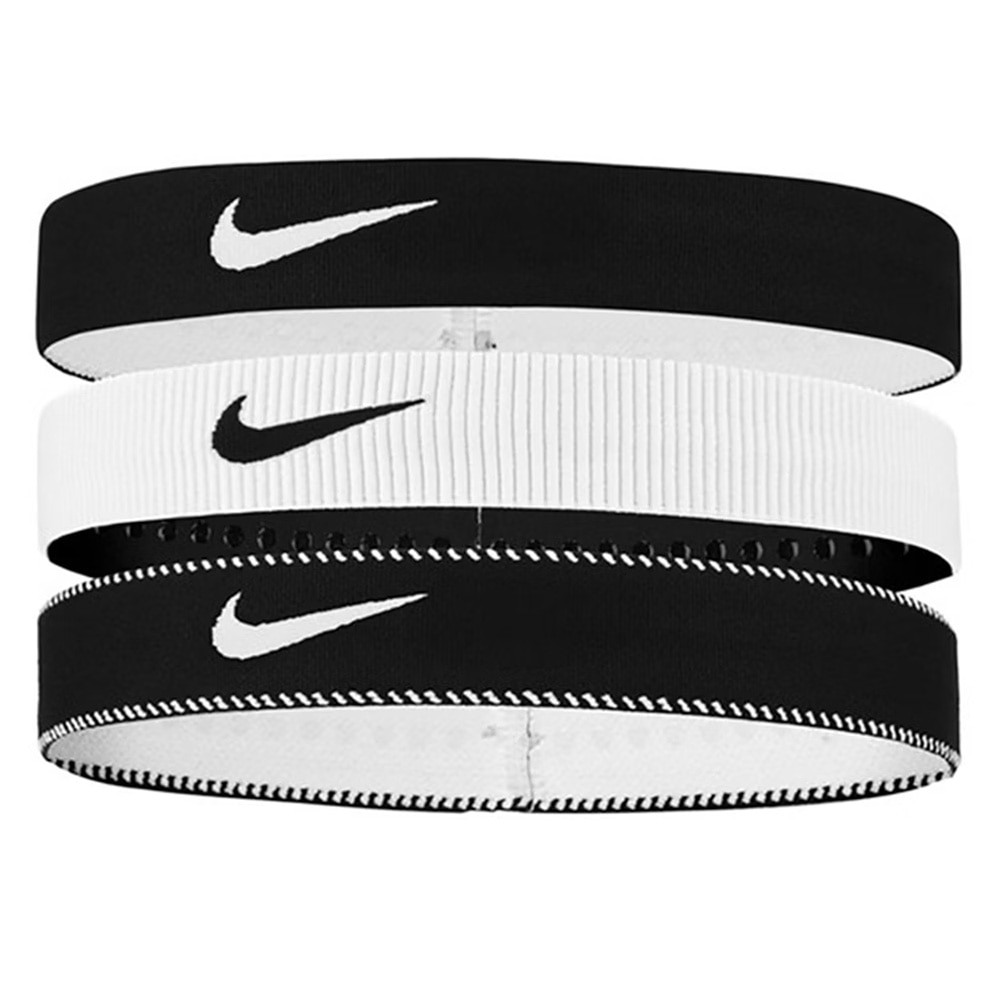 Nike Flex Classic Wide Headbands 3pk Sort/Hvit