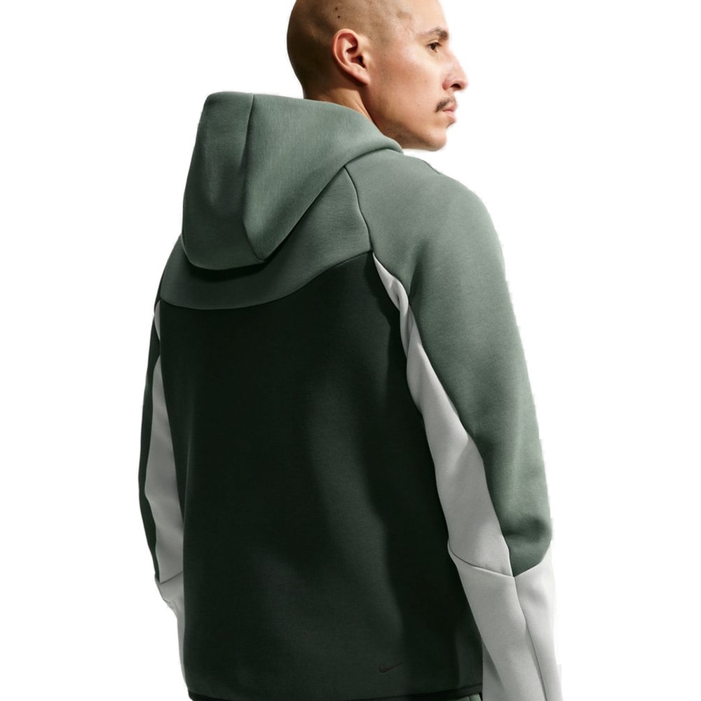Nike Sportswear Tech Fleece Full-Zip Windrunner Hettegenser Grønn/Grå