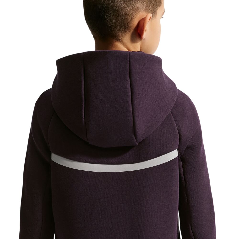 Nike Sportswear FC Barcelona Tech Fleece Full-Zip Hettegenser Reflective Barn Burgunder/Sølv