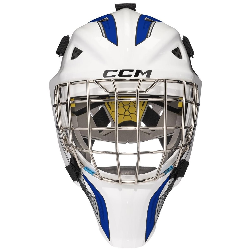 Ccm AXIS F5 Junior Keepermaske Hockey Certified Cat Eye Hvit/Blå