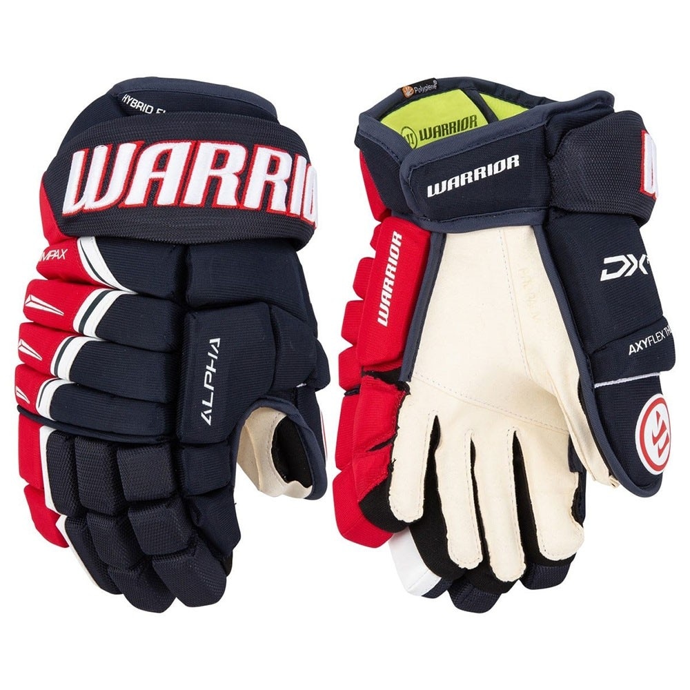 Warrior Alpha DX PRO Junior Hockeyhanske Marine/Rød/Hvit