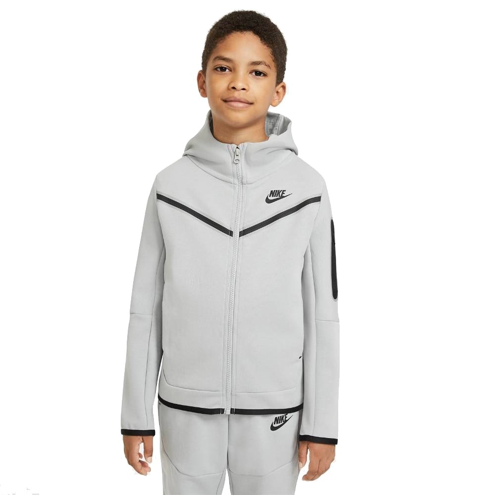 Nike Tech Fleece Hettegenser Barn Lysegrå
